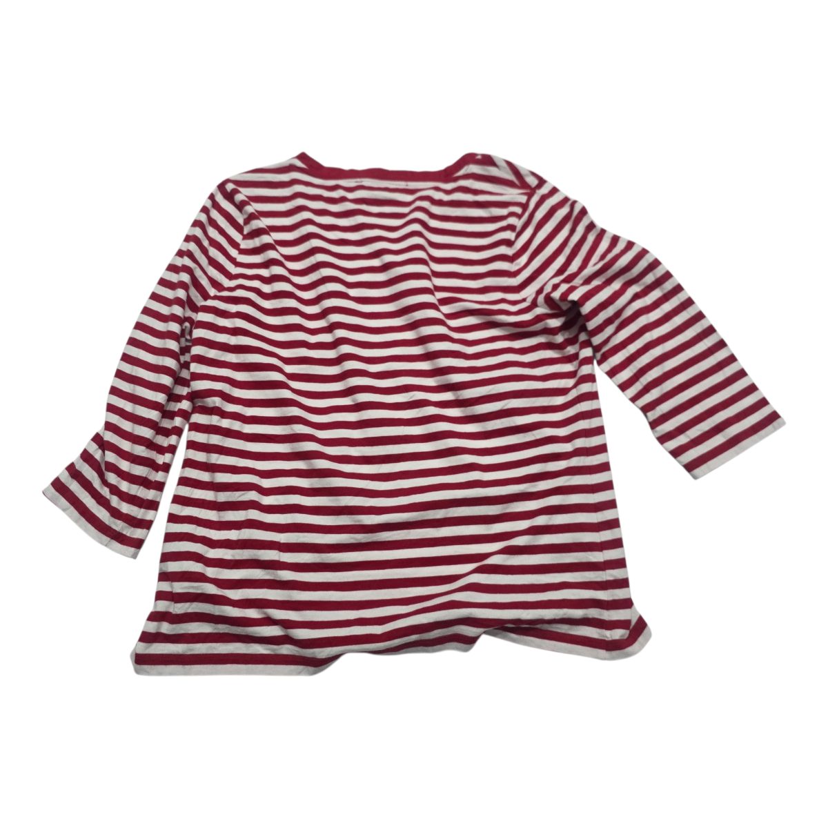 Playera Tommy Hilfiger De Mujer Grande Roja Rayada Manga 3/4
