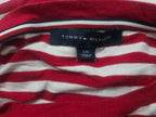 Playera Tommy Hilfiger De Mujer Grande Roja Rayada Manga 3/4