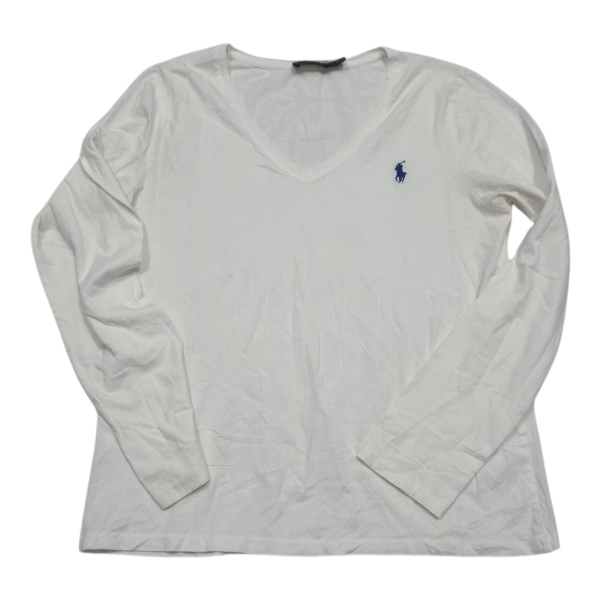 Playera Polo Ralph Lauren De Mujer Blanca Grande Poni Azul