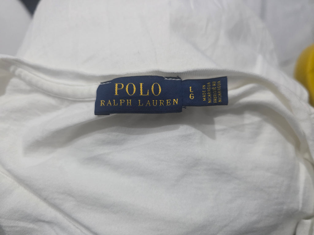 Playera Polo Ralph Lauren De Mujer Blanca Grande Poni Azul