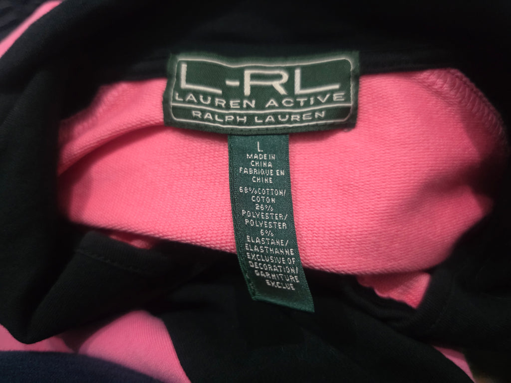 Sudadera Ralph Lauren Active Rosa Con Negro Grande