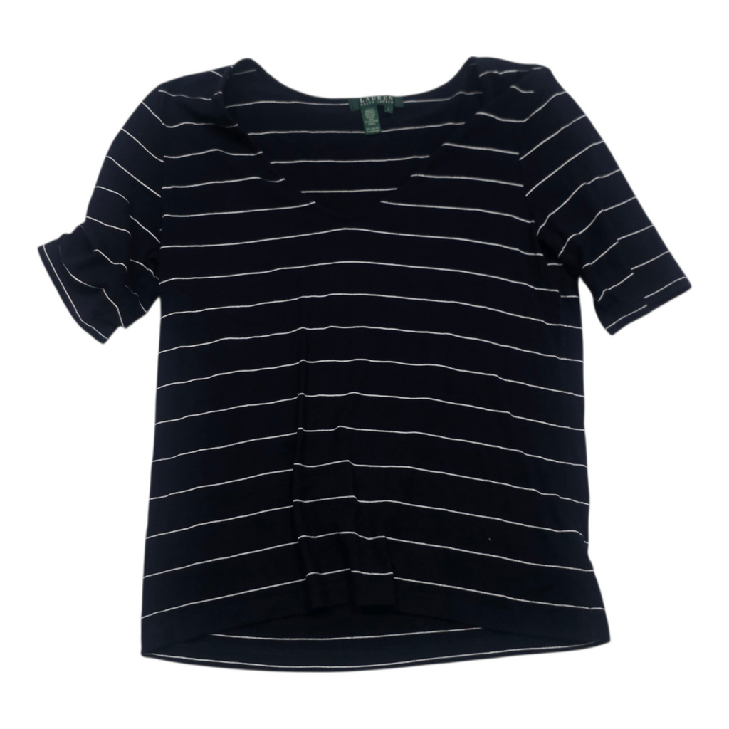 Blusa Ralph Lauren Grande Rayon Azul Marino Manga Corta