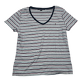Playera Tommy Hilfiger Azul Ineas Grises Manga Corta Grande