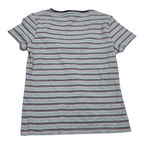 Playera Tommy Hilfiger Azul Ineas Grises Manga Corta Grande