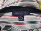 Playera Tommy Hilfiger Azul Ineas Grises Manga Corta Grande