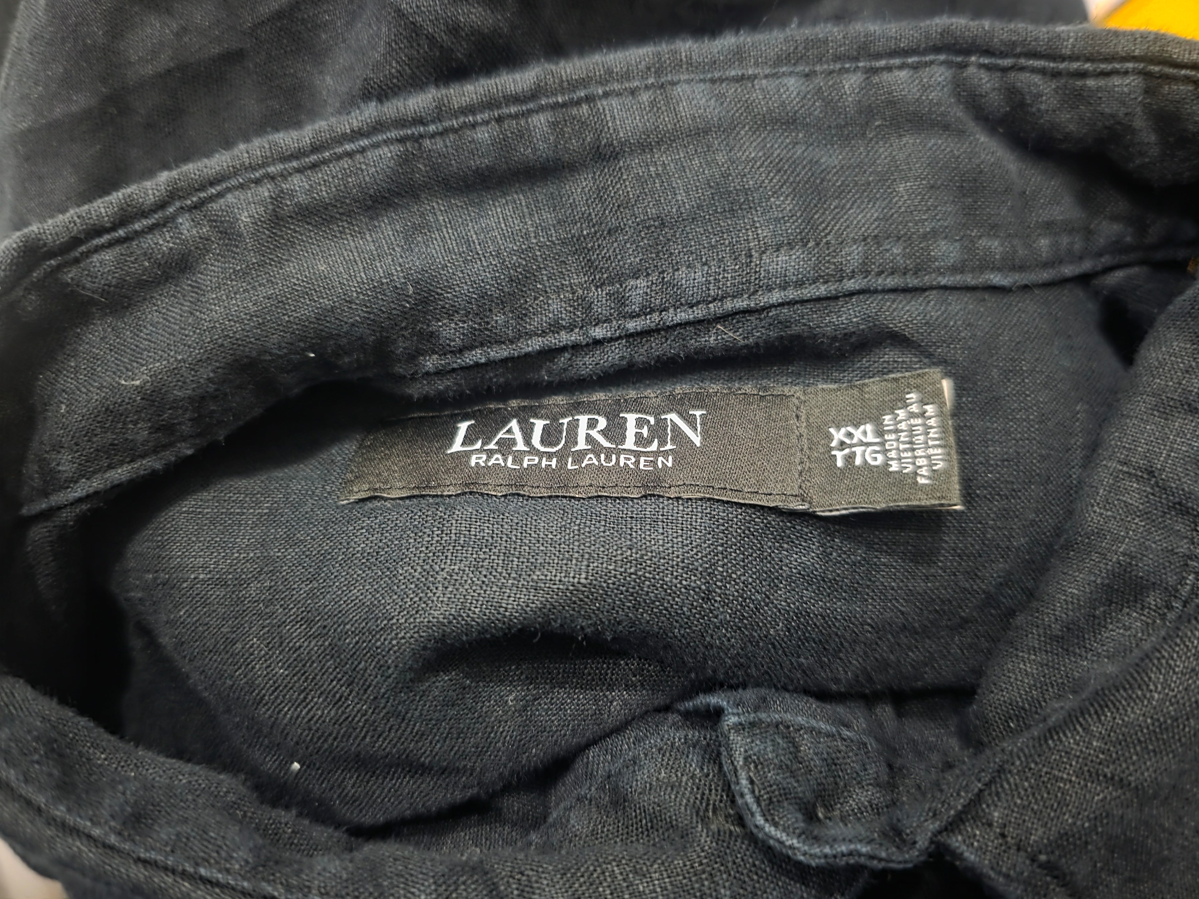 Camisa Ralph Lauren De Lino Talla Xxl Color Negro