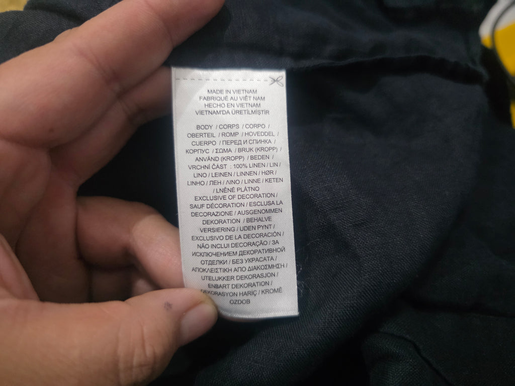 Camisa Ralph Lauren De Lino Talla Xxl Color Negro