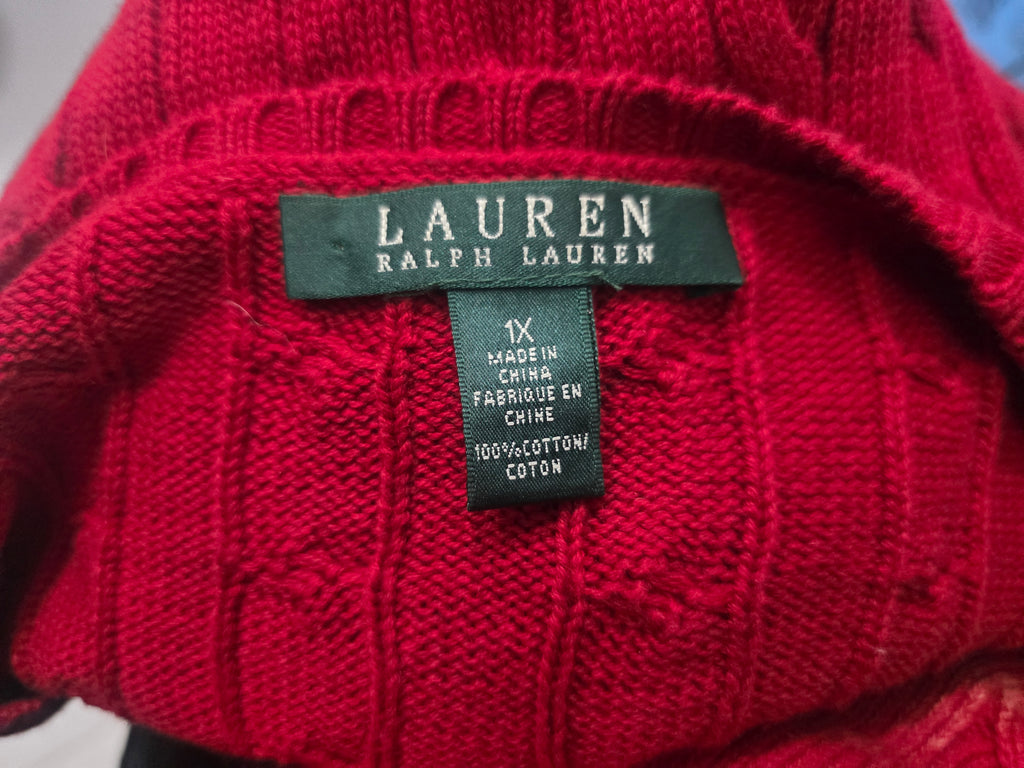 Sueter Ralph Lauren Talla 1x Color Rojo De Mujer