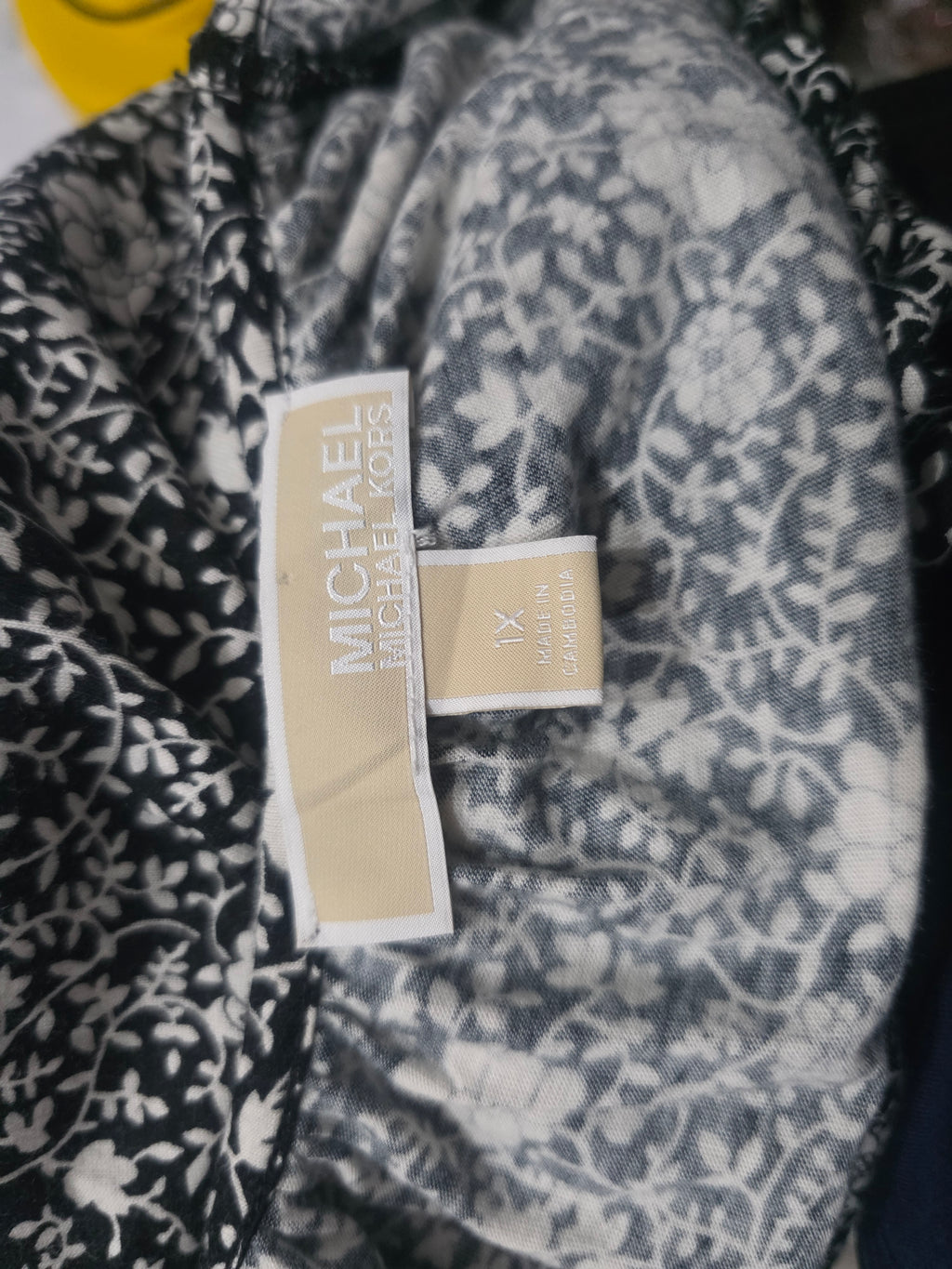 Blusa Michael Kors De Flores Talla 1x Azul Marino