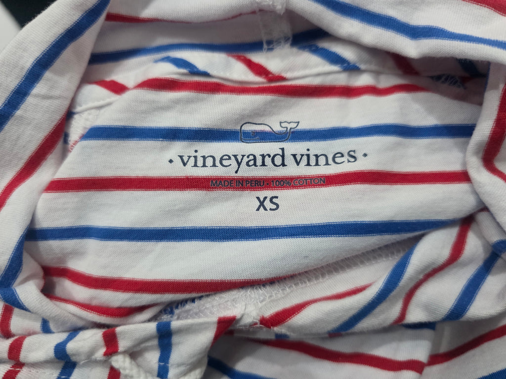 Vestido Vineyard Vines Mujer Extrachica Gorro Blanco Rayado