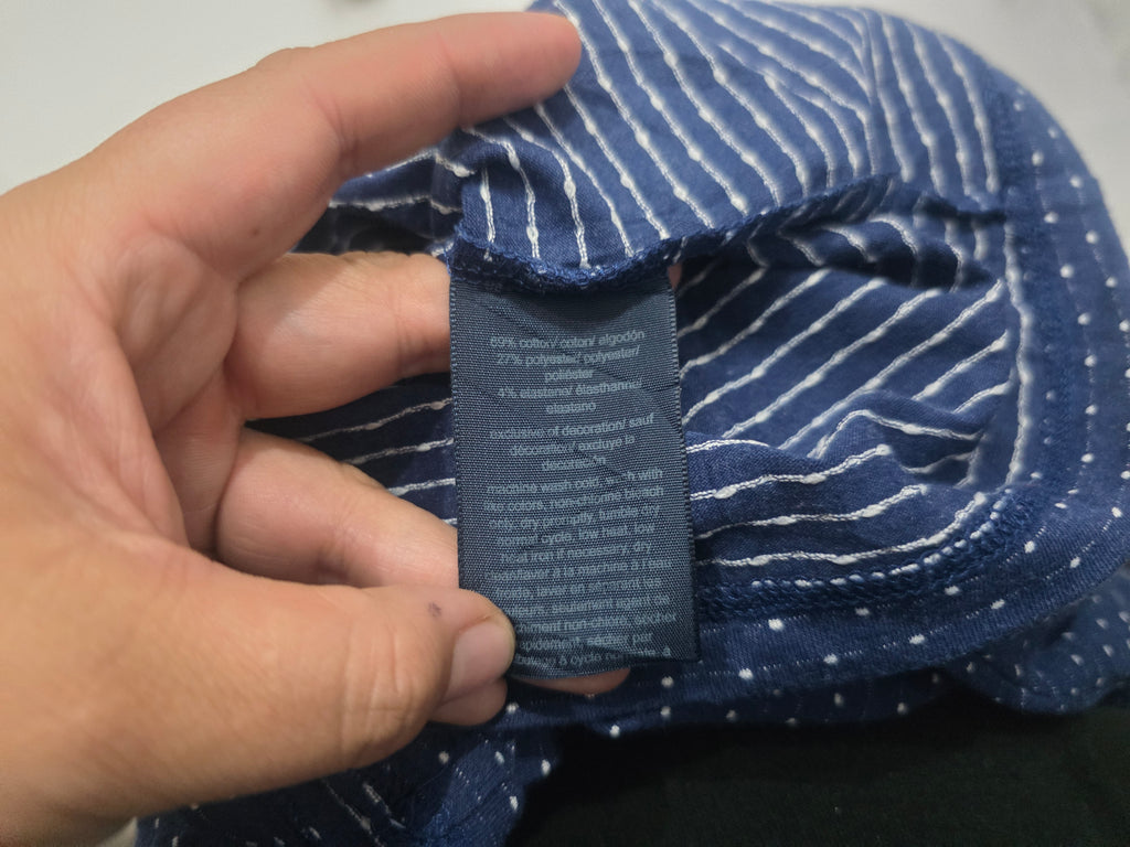 Playera Tommy Hilfiger Mujer Azul Con Lunares Manga Corta