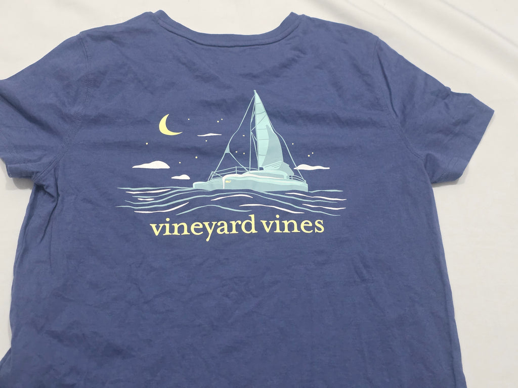 Playera Vineyard Vines Mujer Azul Acero Manga Corta Mediana