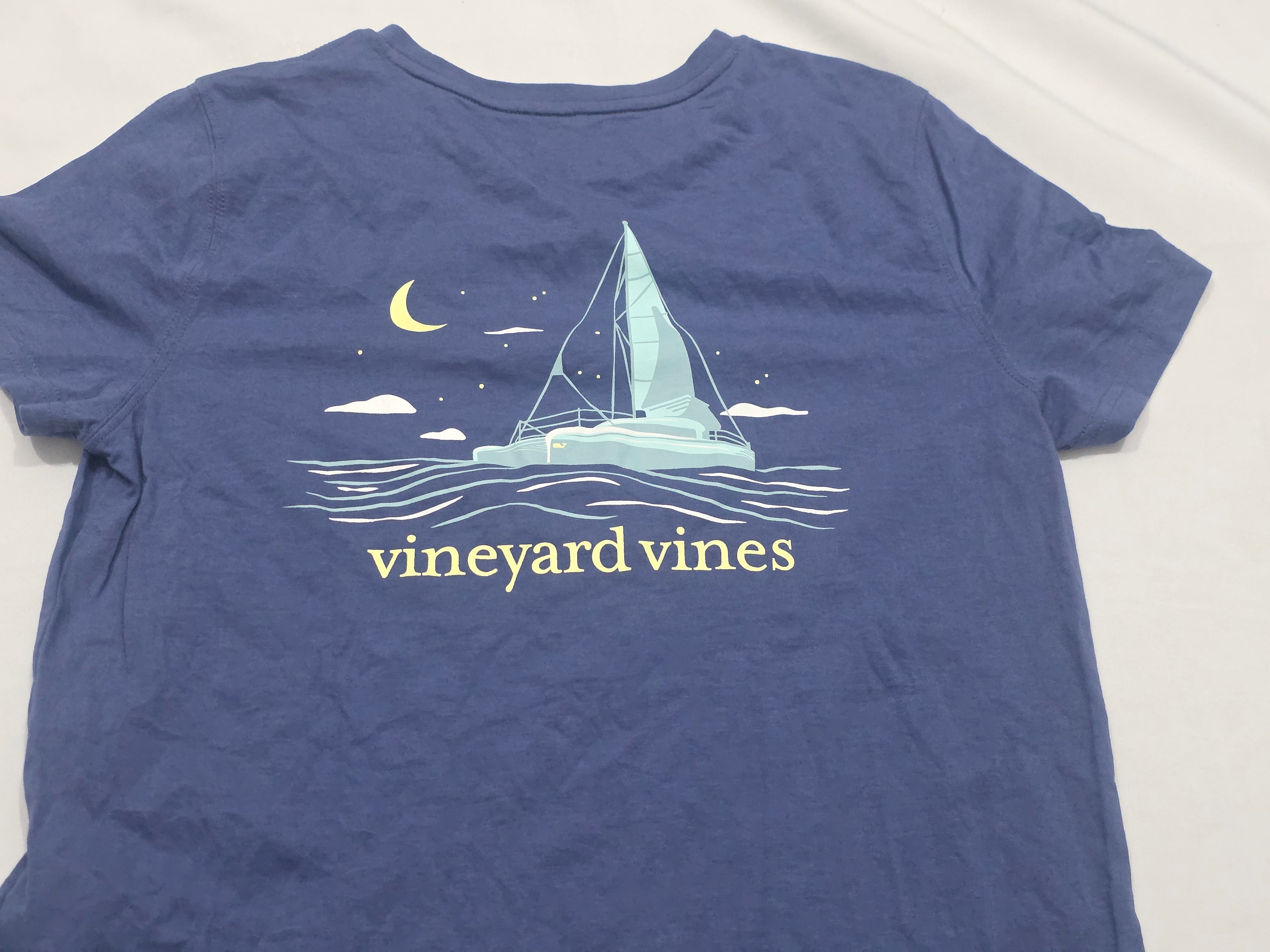 Playera Vineyard Vines Mujer Azul Acero Manga Corta Mediana