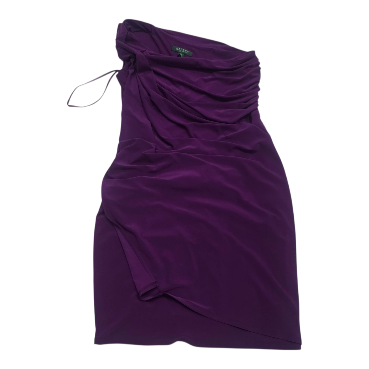 Vestido A Un Hombro Ralph Lauren Talla 10 Colo Violeta Mujer
