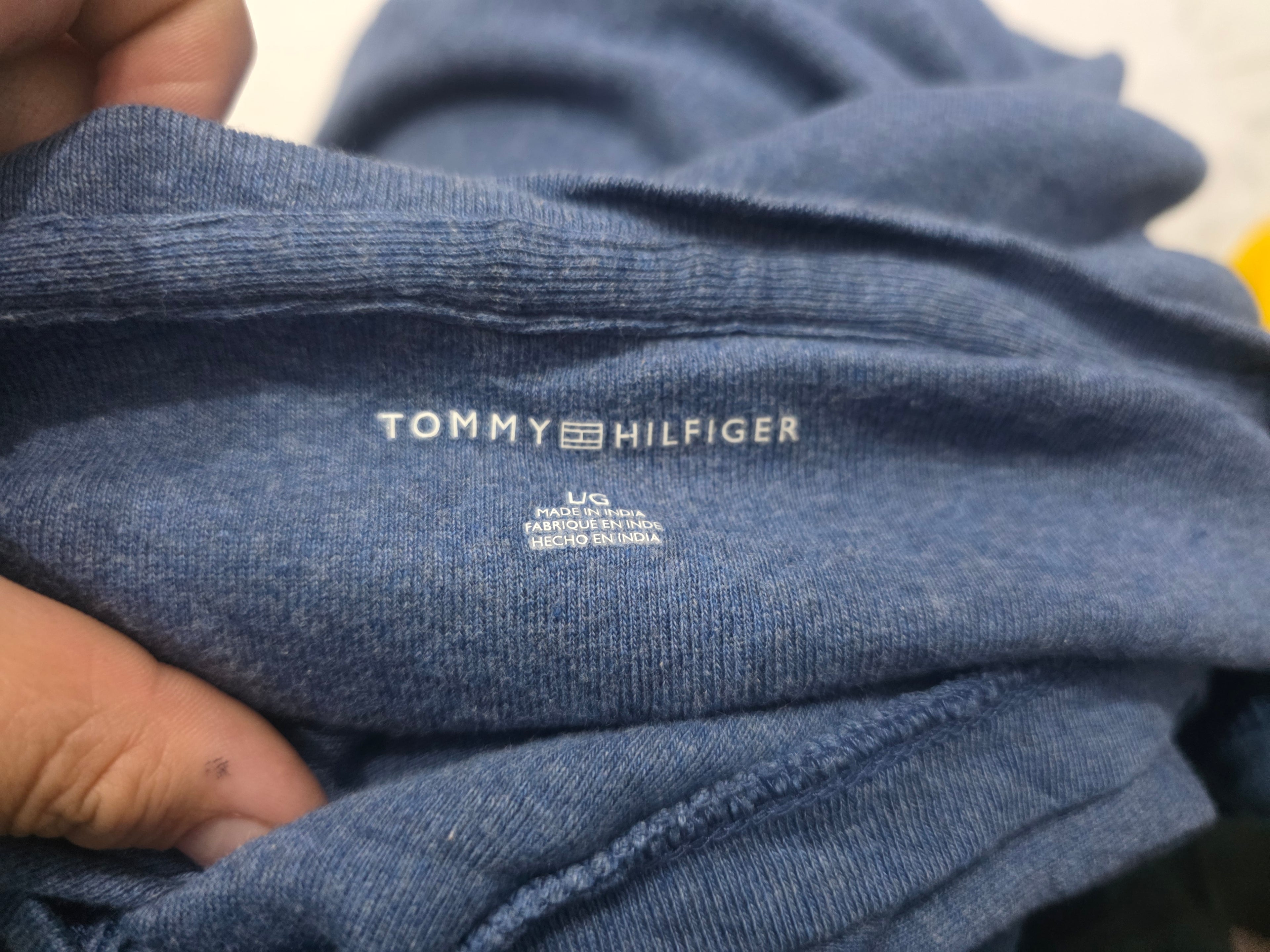 Playera Tommy Hilfiger Mujer Azul Acero Grande Manga Corta
