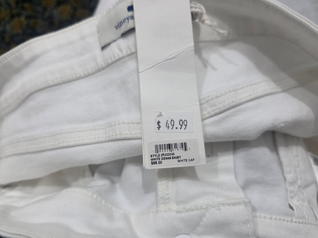 Falda Vineyard Vines Talla 12 De Mujer Color Blanco