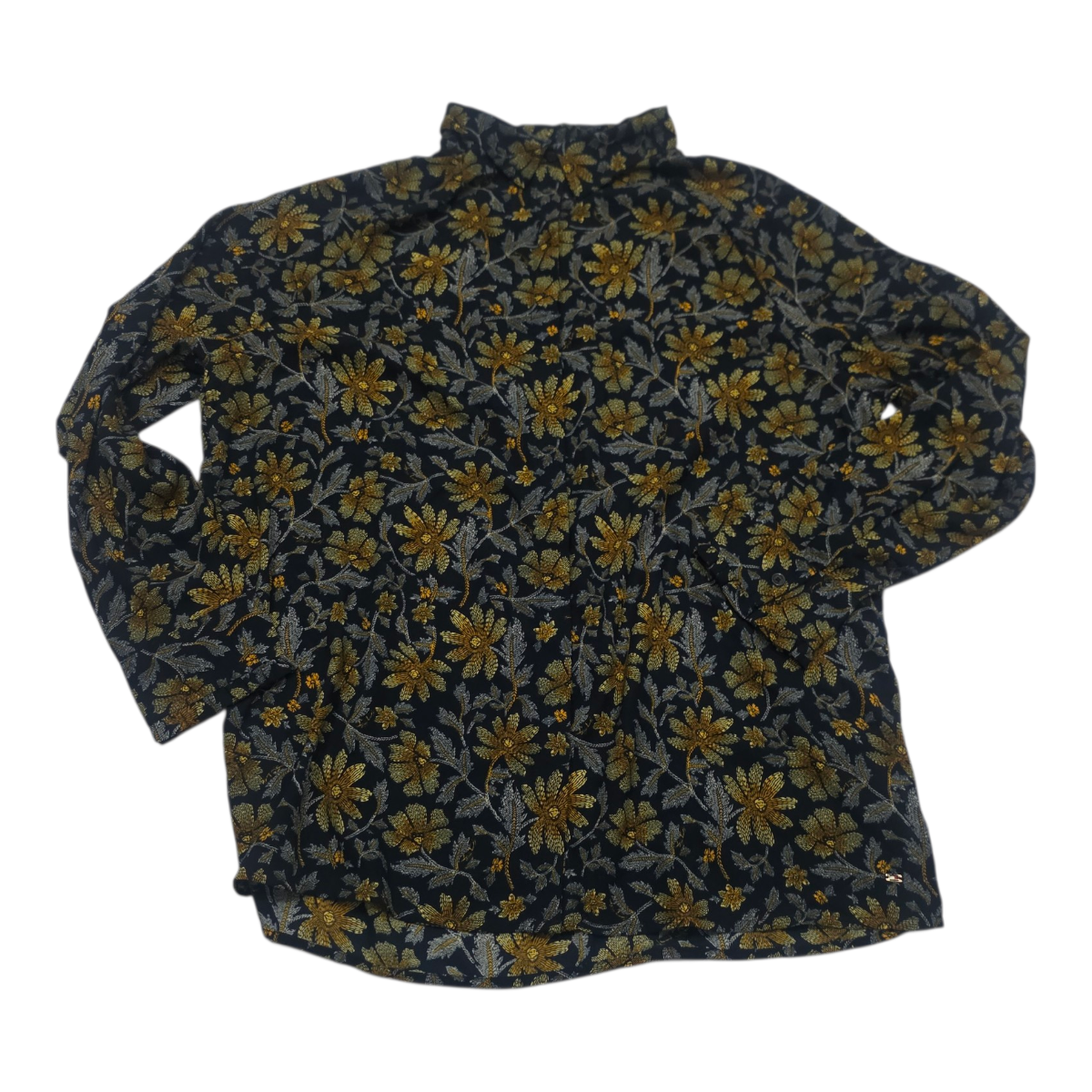 Camisa Tommy Hilfiger Talla Grande Azul Con Flores Oscuras