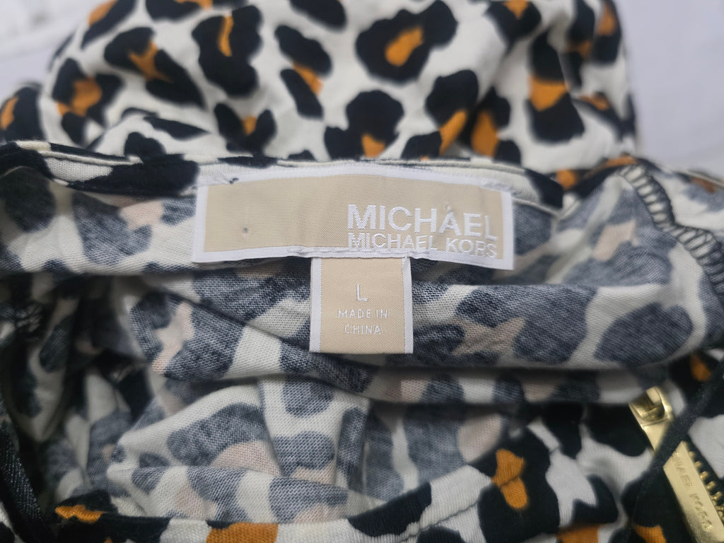 Blusa Michael Kors Animal Print Mujer Grande Manga Larga