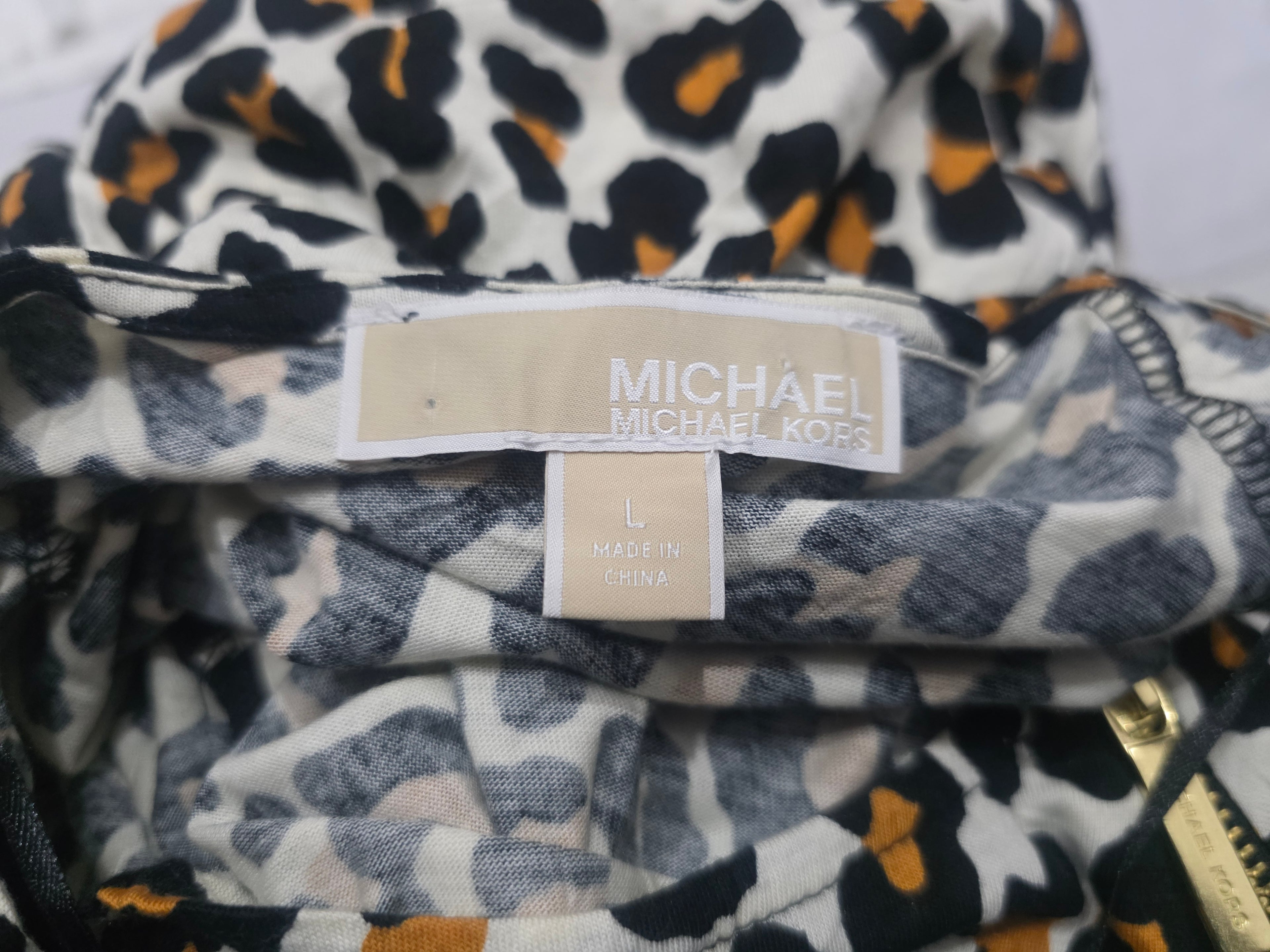 Blusa Michael Kors Animal Print Mujer Grande Manga Larga