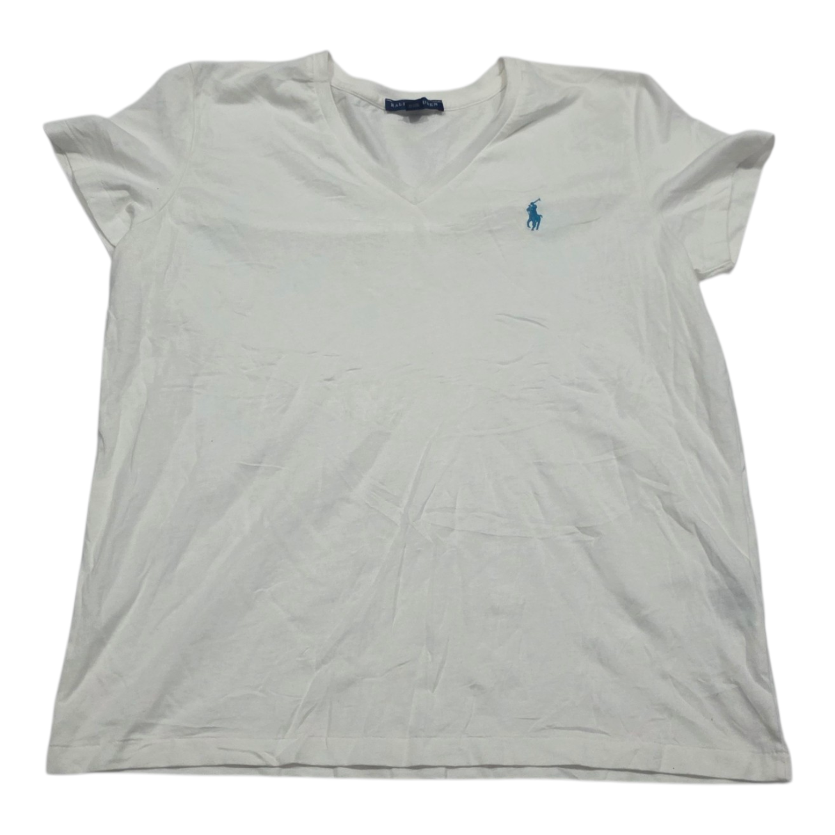 Playera Ralph Lauren Blanca Manga Corta Grande Mujer Poni