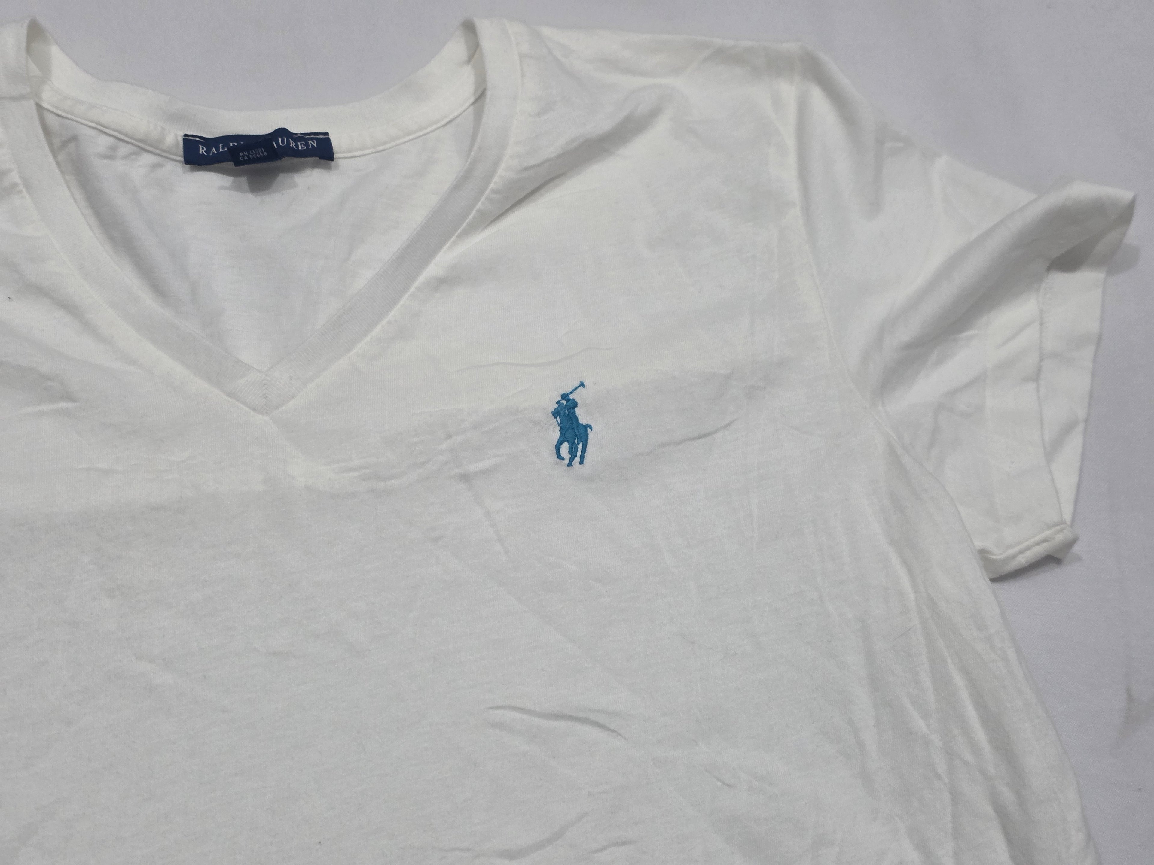 Playera Ralph Lauren Blanca Manga Corta Grande Mujer Poni