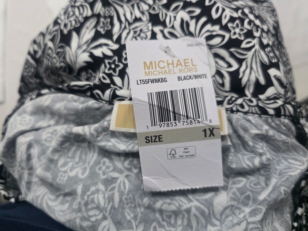 Blusa Michael Kors De Mujer Mujer Negra Detalles Blancos