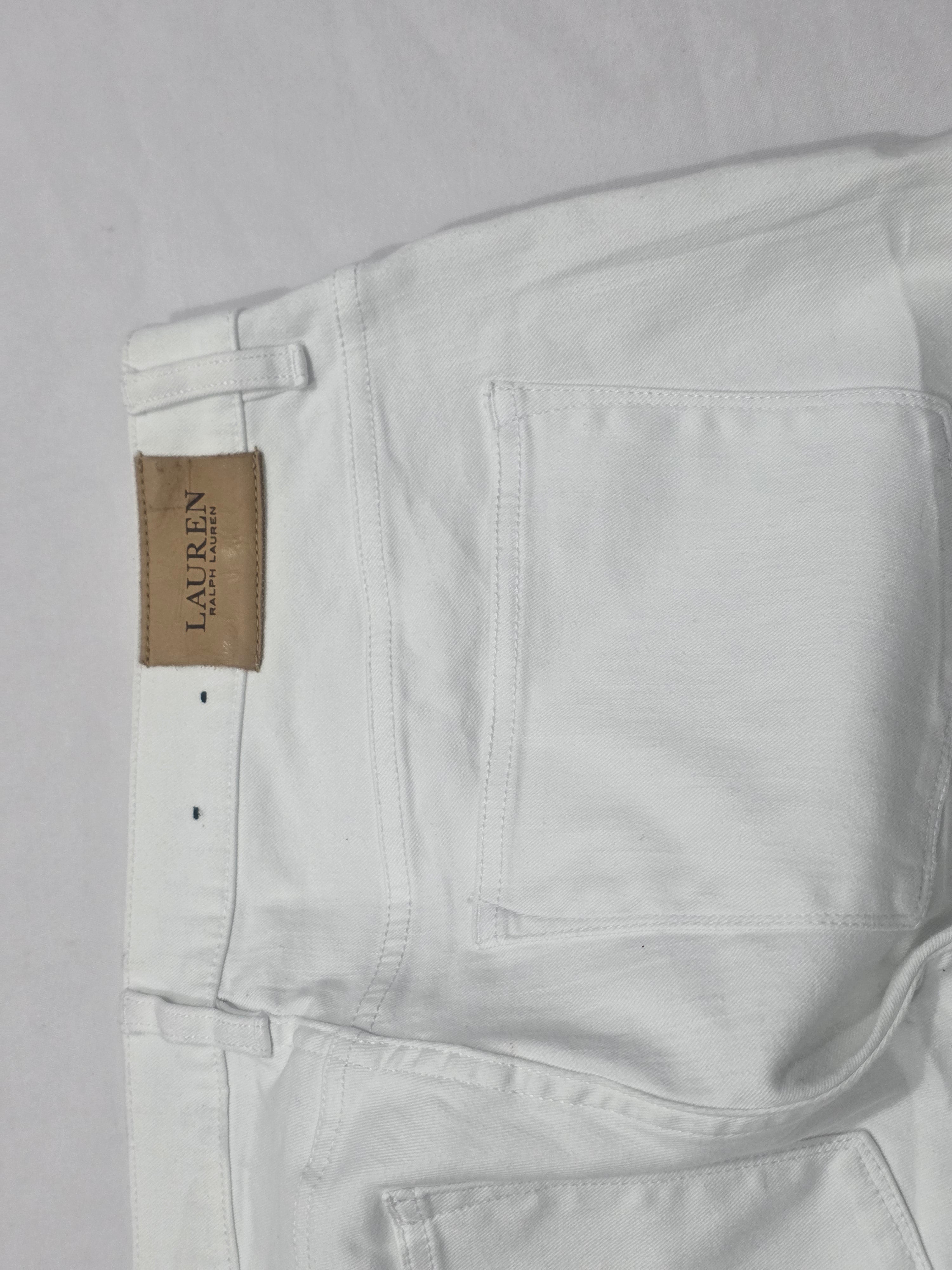 Pantalon Ralph Lauren Mujer Talla 16 Blanco De Mezclilla