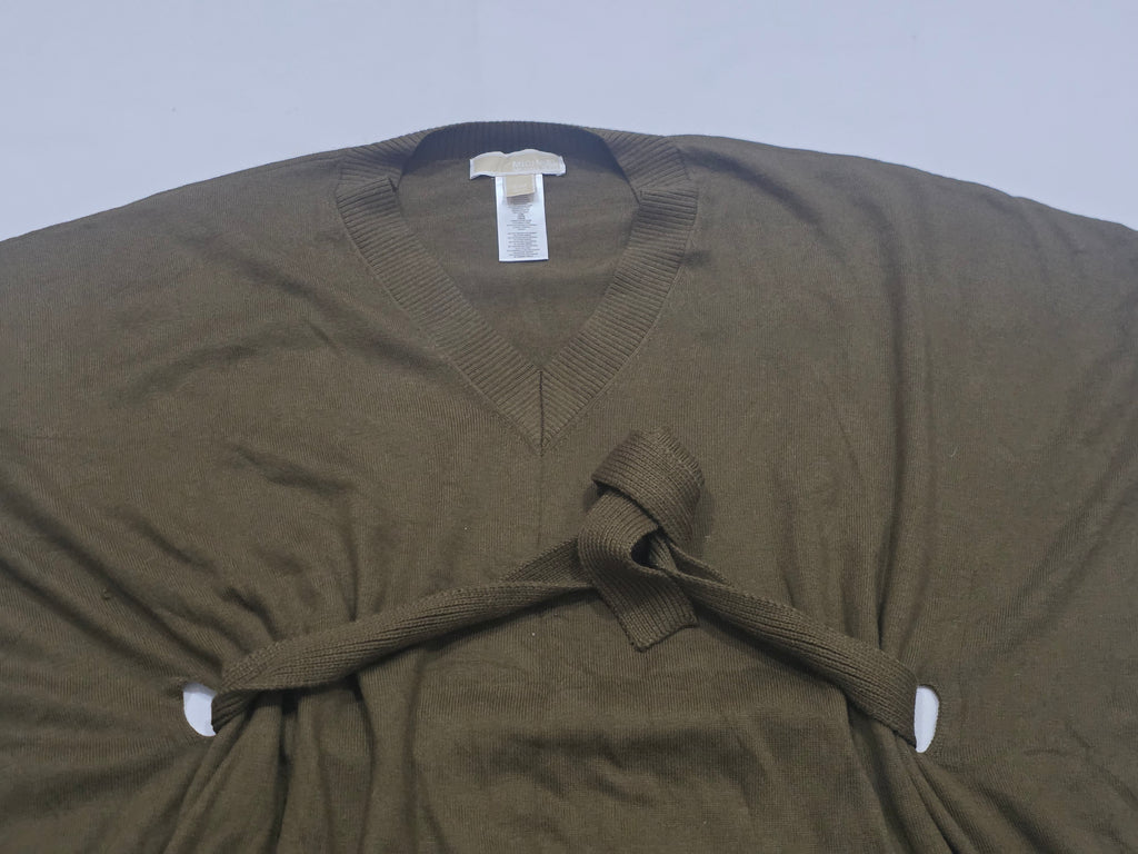 Suéter Poncho Michael Kors Mujer S/m Verde Olivo Con Lazo
