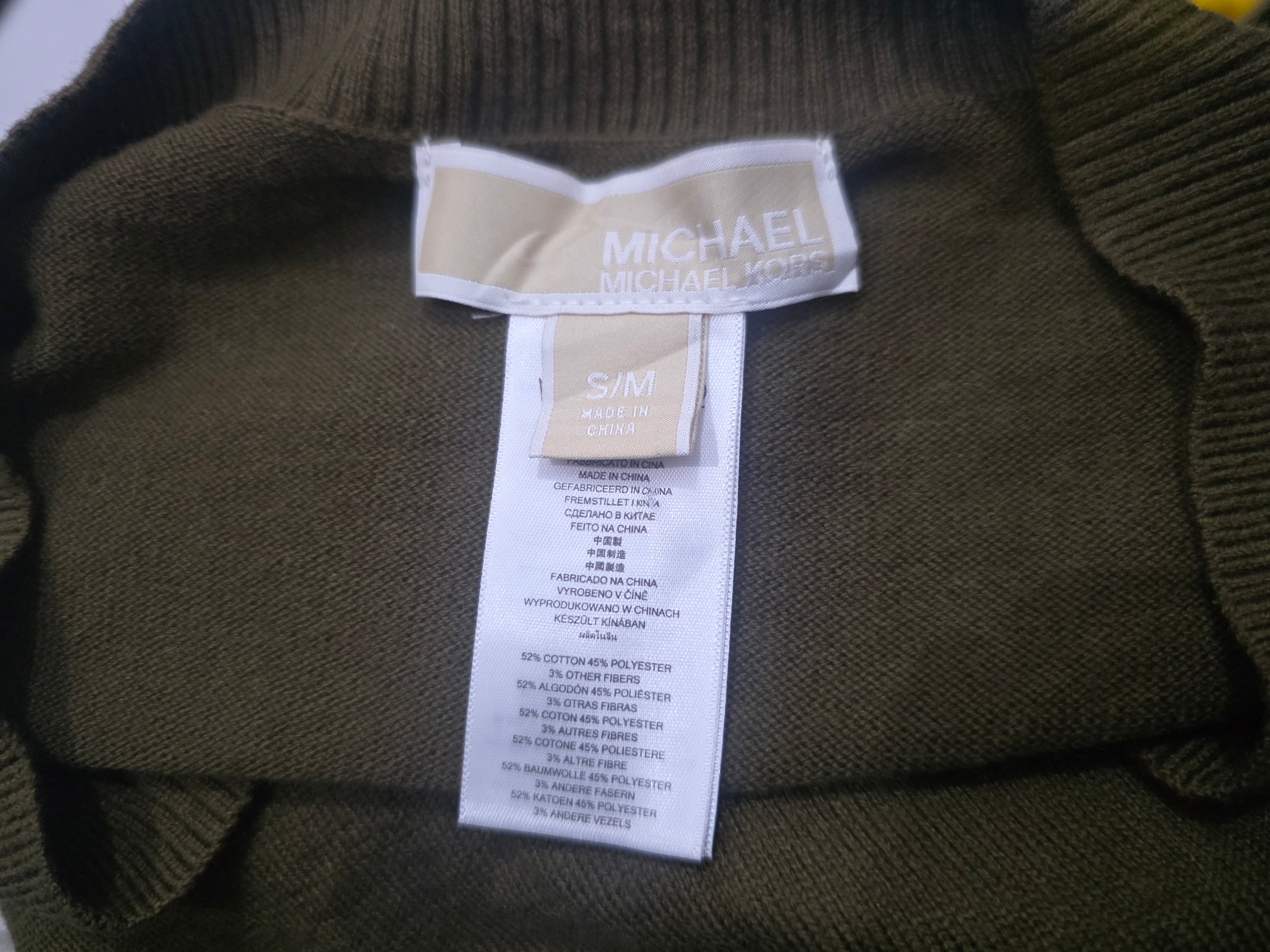 Suéter Poncho Michael Kors Mujer S/m Verde Olivo Con Lazo