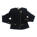 Blazer Michael Kors Mujer Talla 4 Negro Cierre Dorado