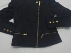 Blazer Michael Kors Mujer Talla 4 Negro Cierre Dorado