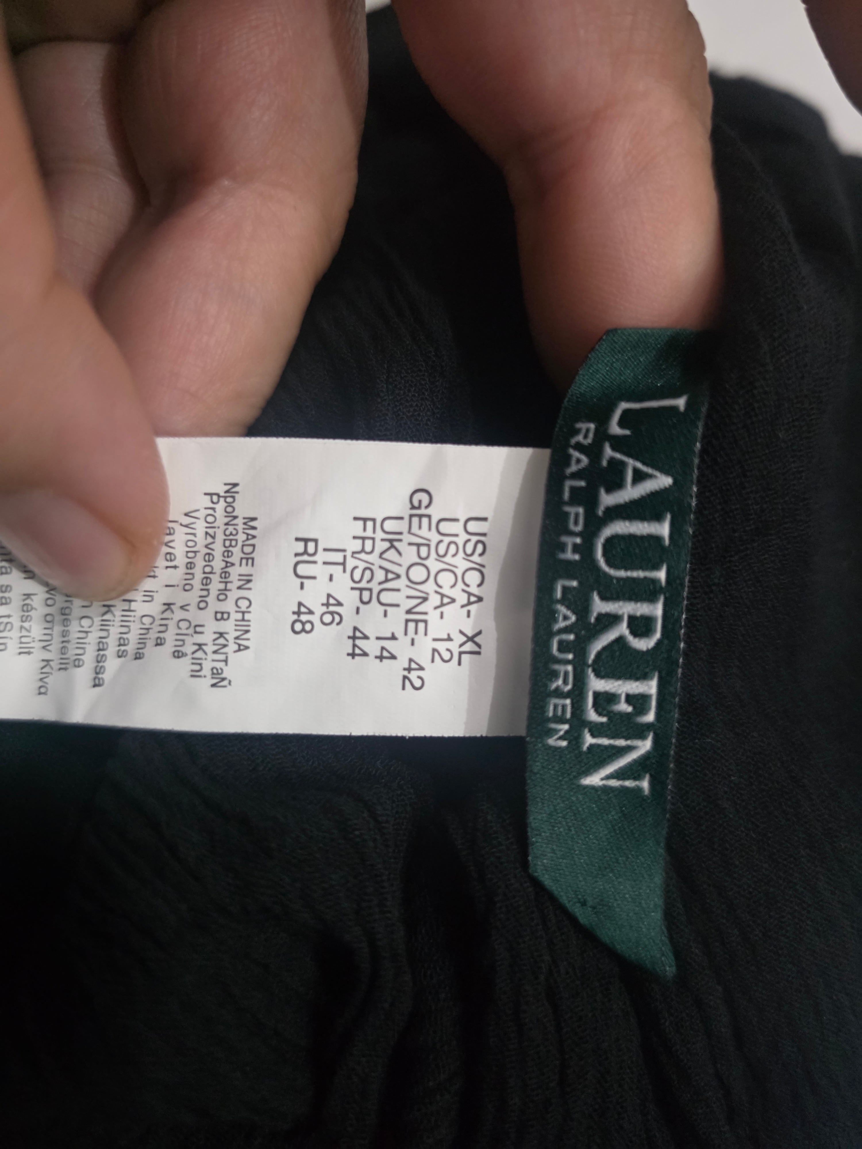Vestido Playera Ralph Lauren Mujer Extra Grande Color Negro