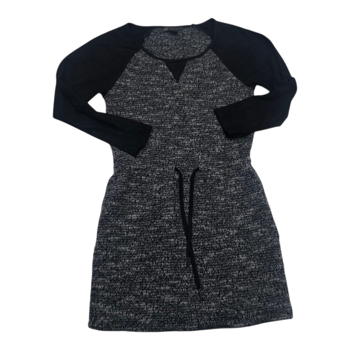 Vestido Armani Exchange Manga Larga Gris/negro Extra Chico