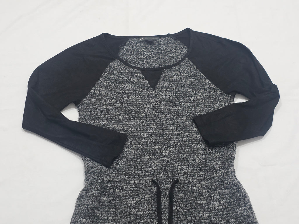 Vestido Armani Exchange Manga Larga Gris/negro Extra Chico