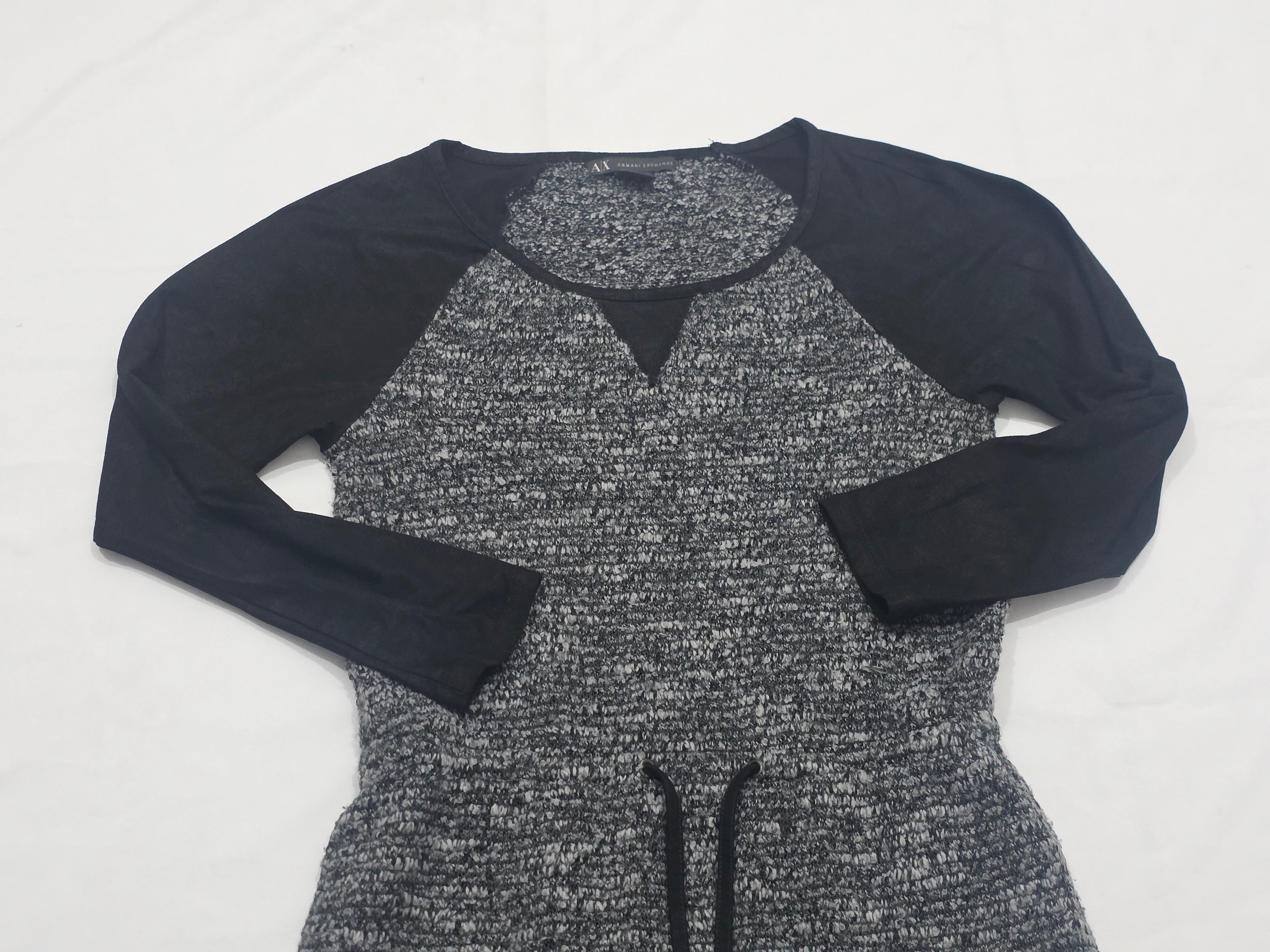 Vestido Armani Exchange Manga Larga Gris/negro Extra Chico