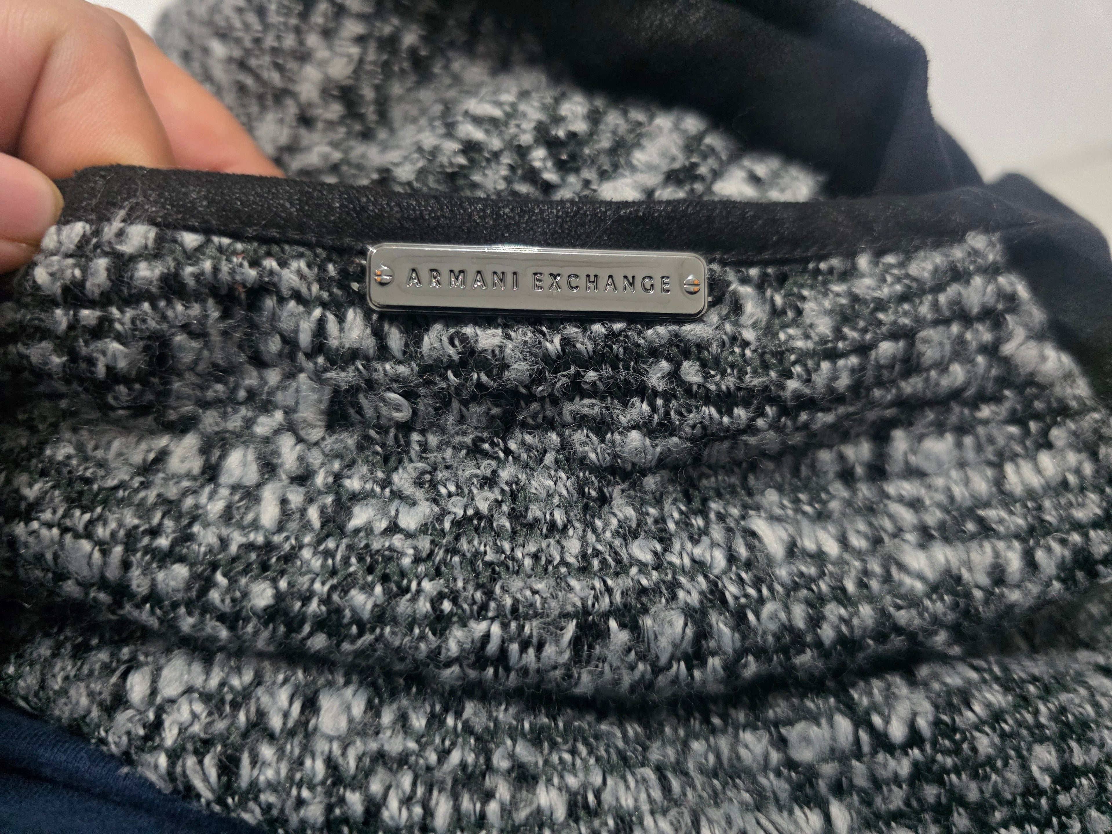Vestido Armani Exchange Manga Larga Gris/negro Extra Chico