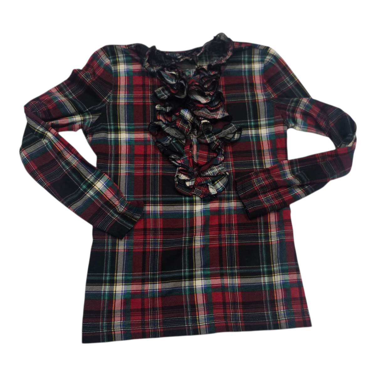 Blusa Ralph Lauren De Mujer Talla Chica Olanes Rojo/verde