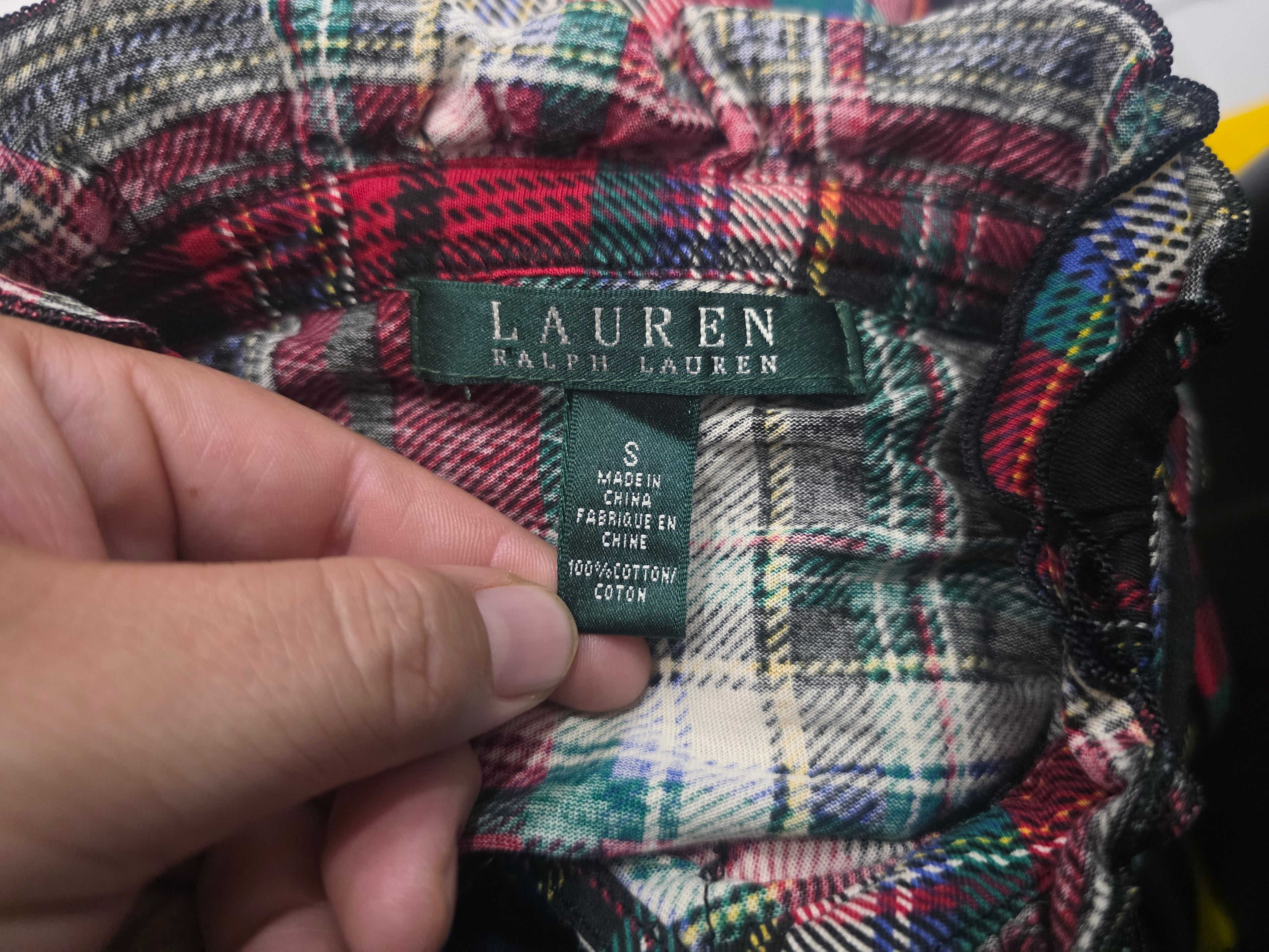 Blusa Ralph Lauren De Mujer Talla Chica Olanes Rojo/verde
