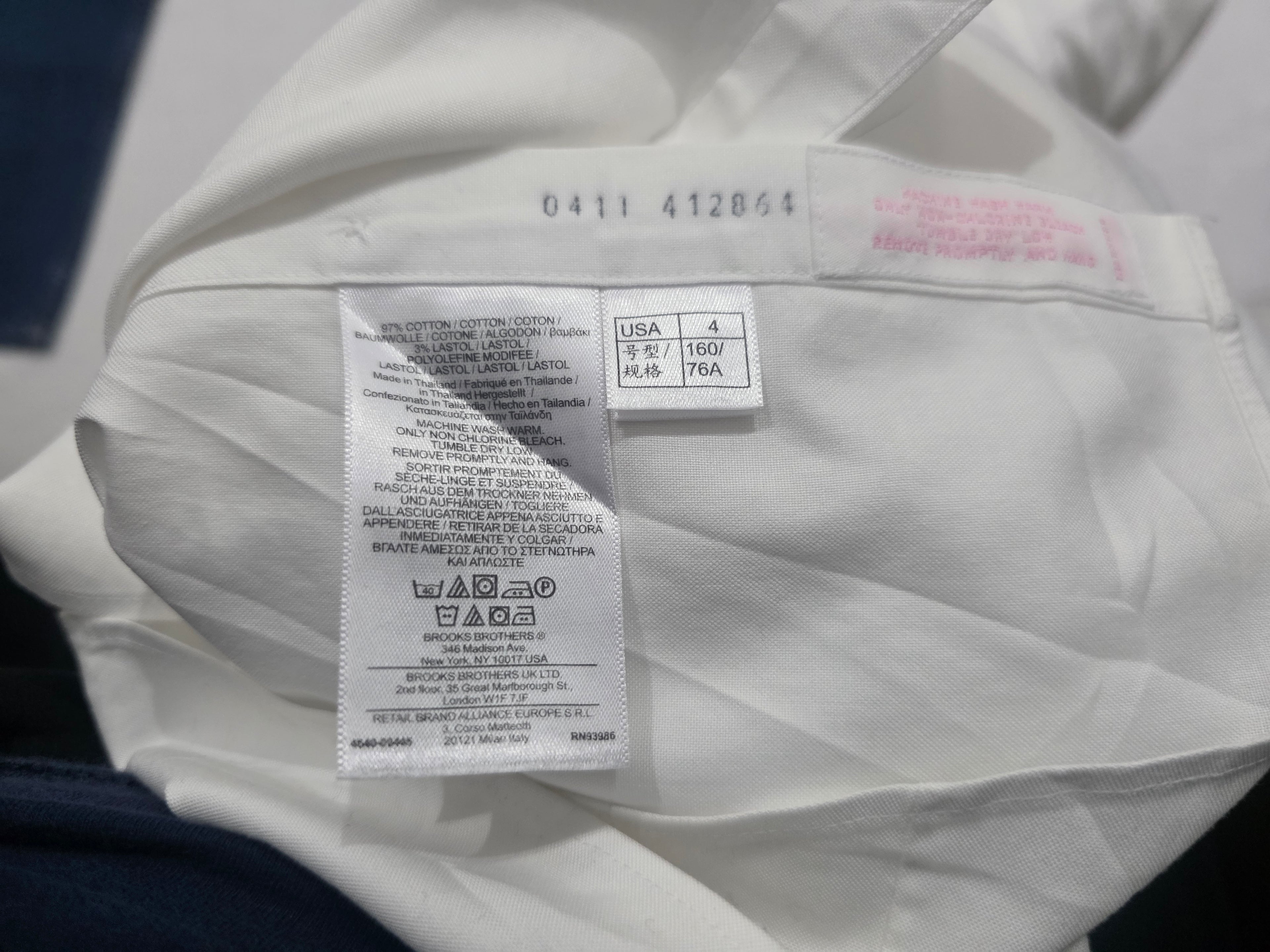 Camisa Brooks Brothers Talla 4 Mujer Blanco Manga Larga