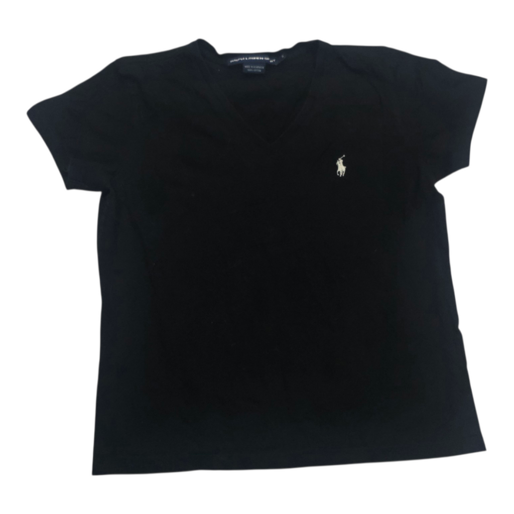 Playera Ralph Lauren Sportmujer Tallachica Negro Poni Blanco