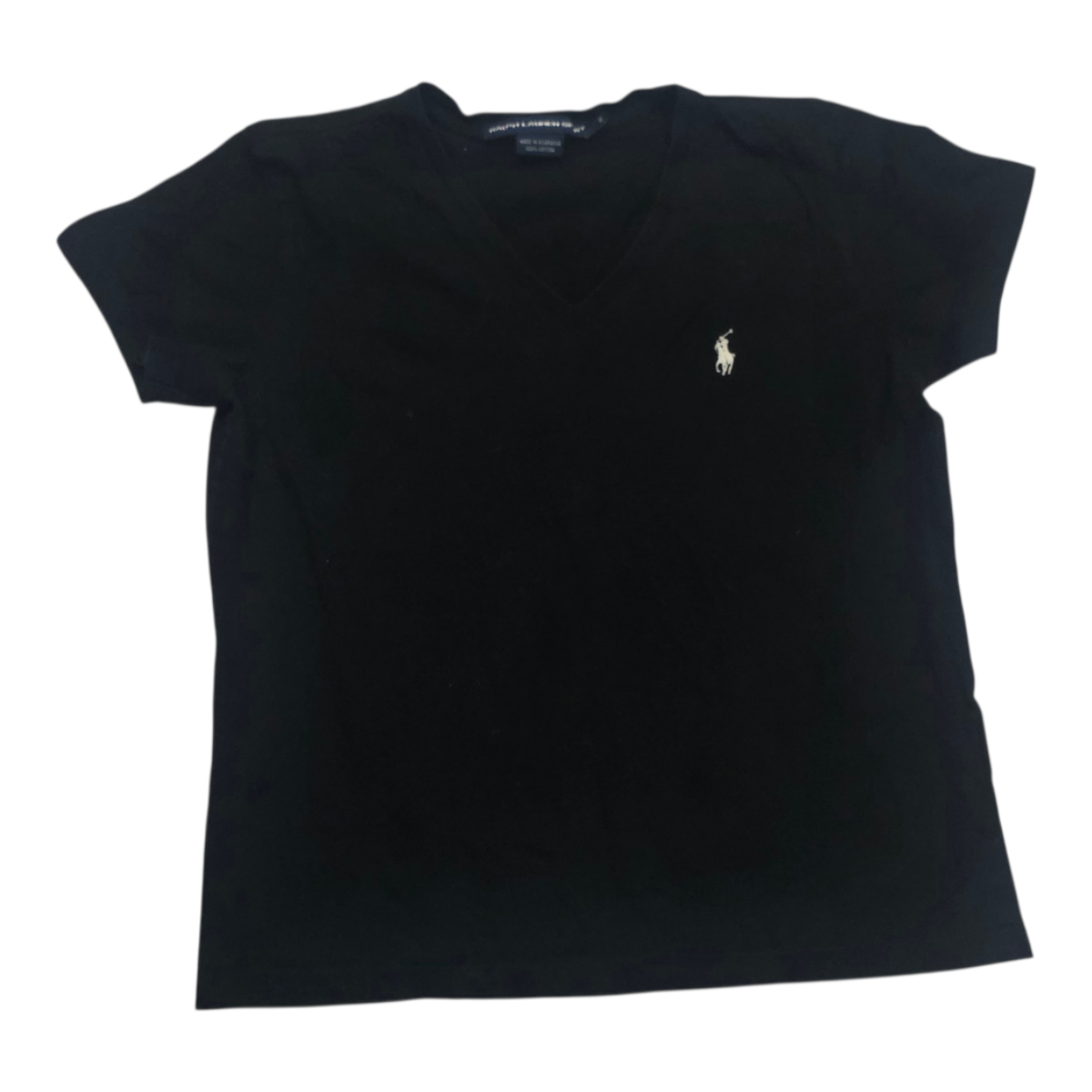 Playera Ralph Lauren Sportmujer Tallachica Negro Poni Blanco