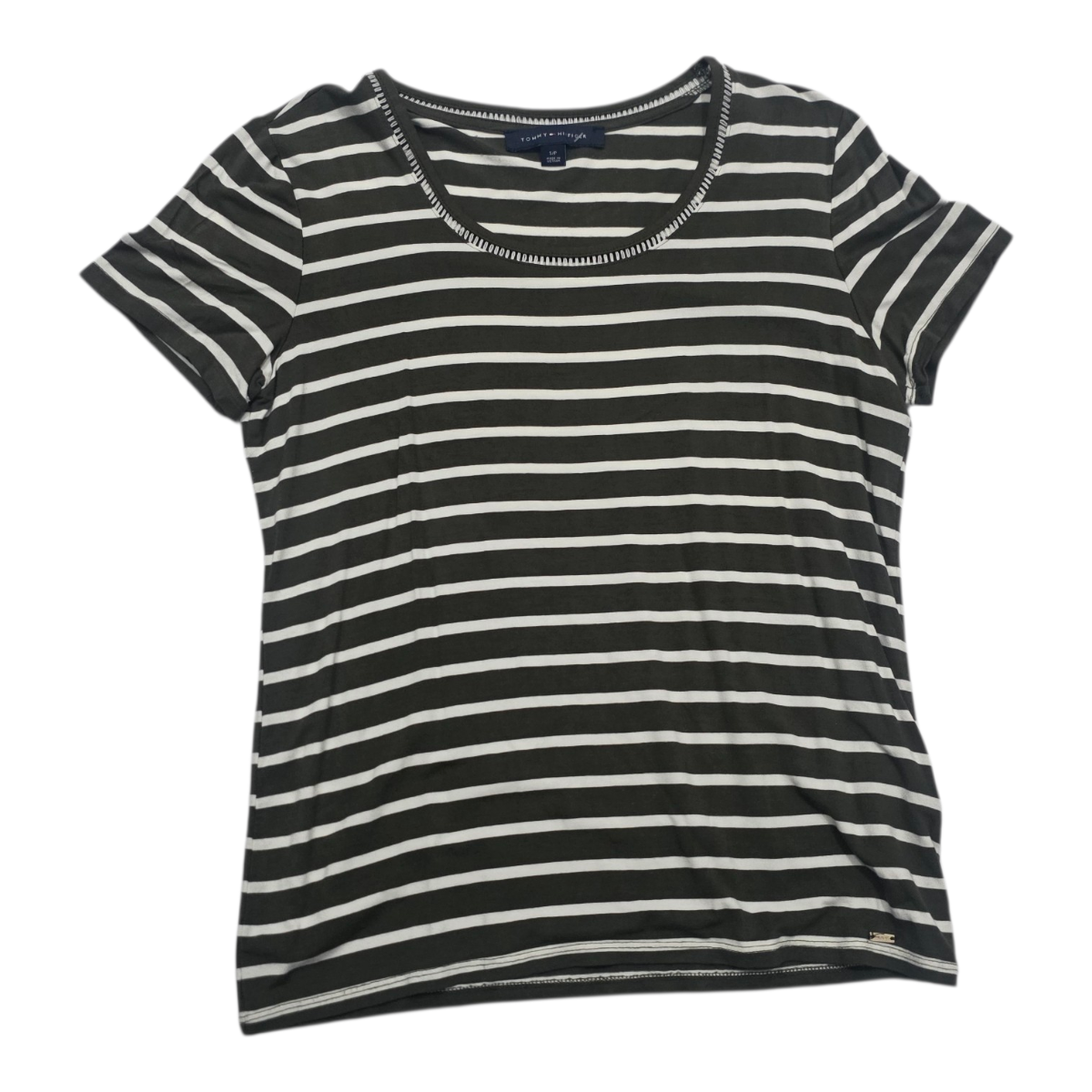 Playera Tommy Hilfiger Mujer Chica Color Verde Oliva Rayada