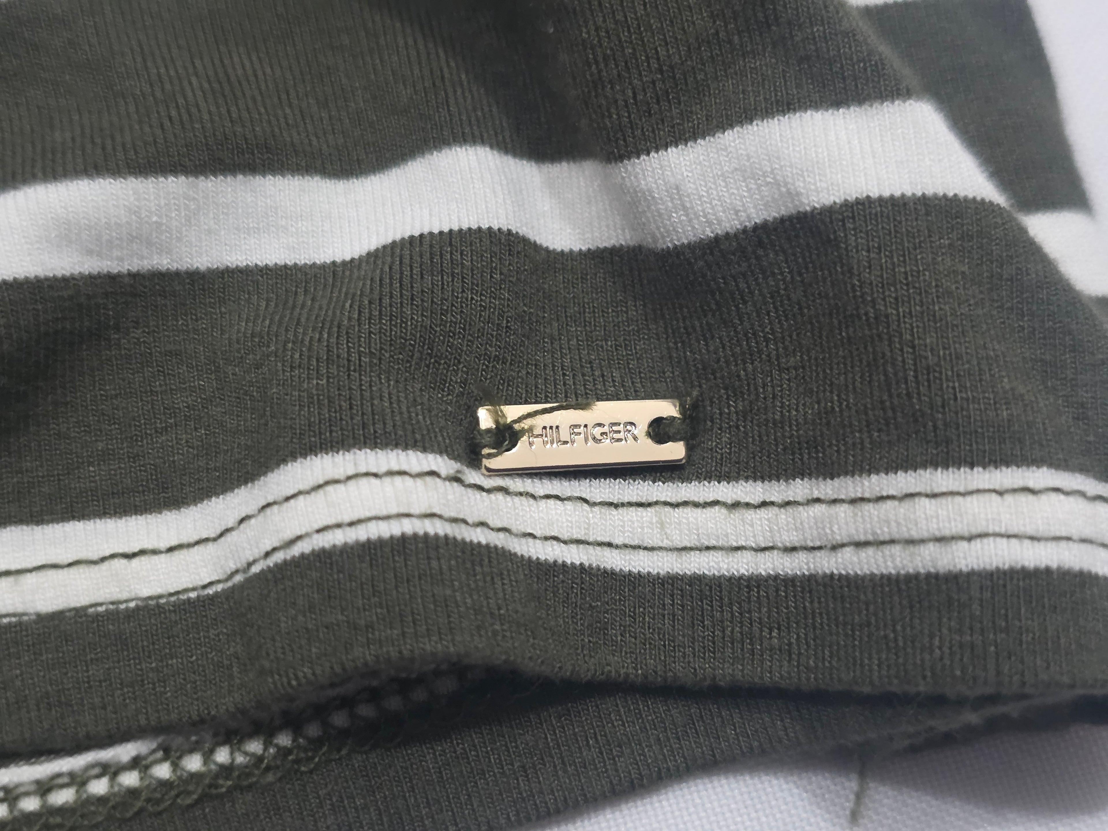 Playera Tommy Hilfiger Mujer Chica Color Verde Oliva Rayada