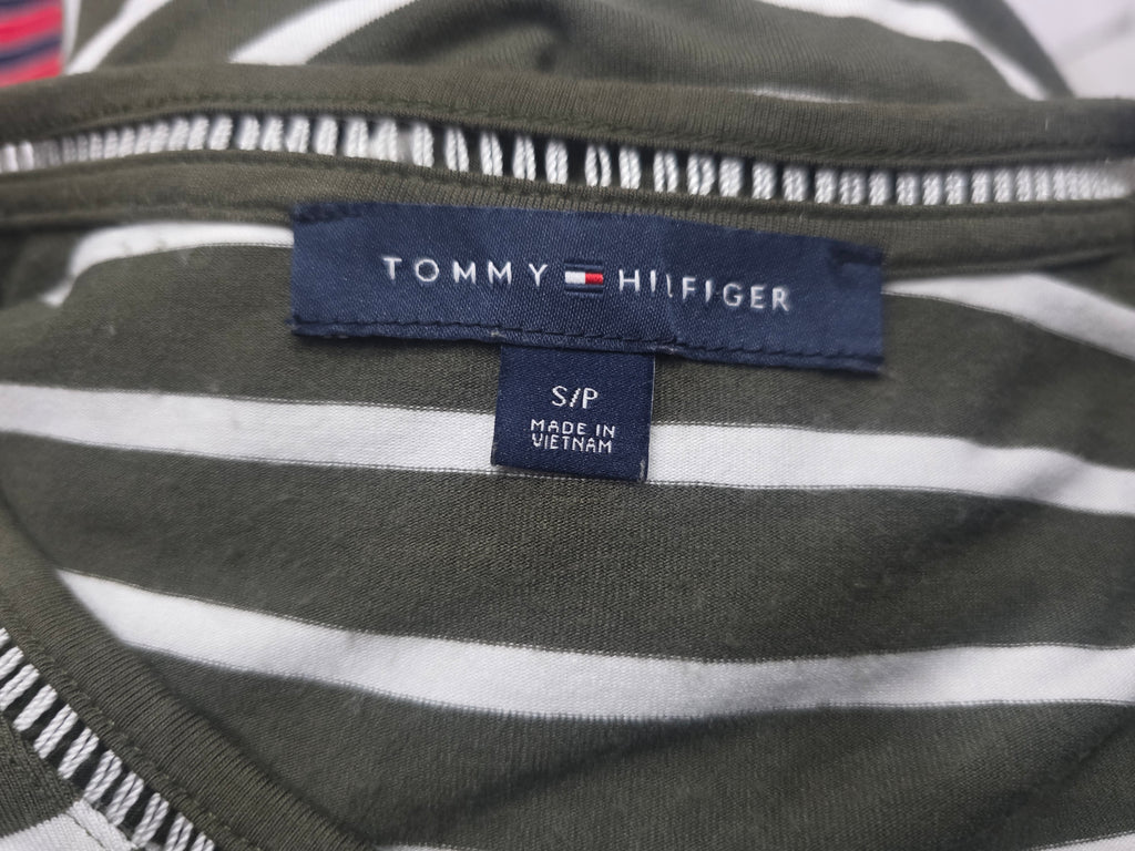 Playera Tommy Hilfiger Mujer Chica Color Verde Oliva Rayada