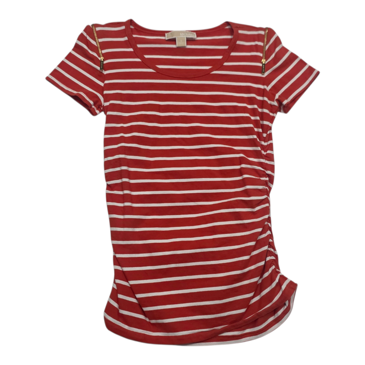 Playera Michael Kors Manga Corta Mujer Color Naranja Rayada