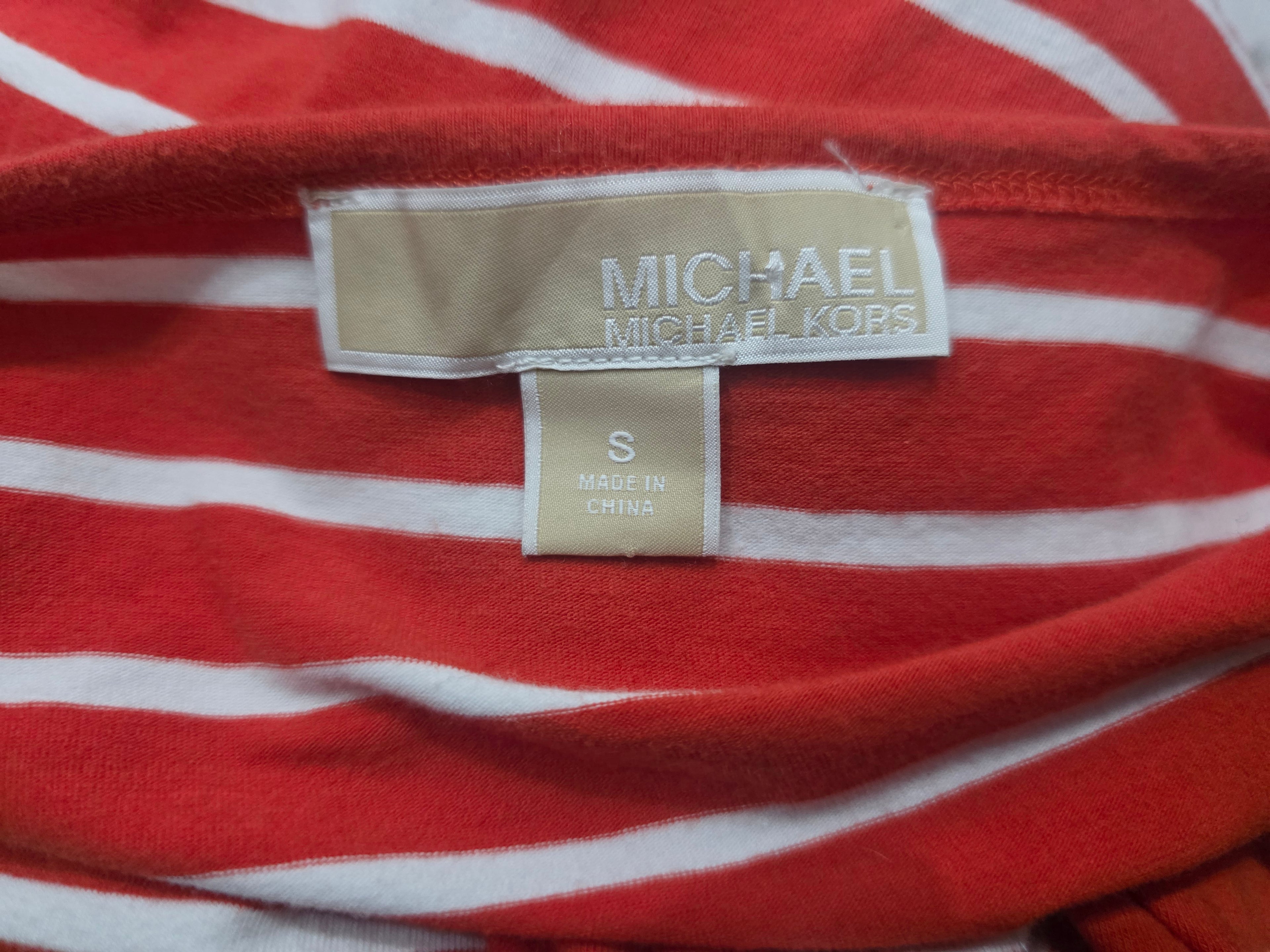 Playera Michael Kors Manga Corta Mujer Color Naranja Rayada