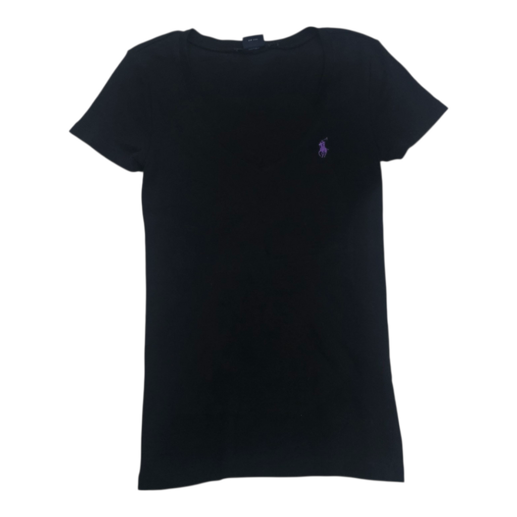 Playera Ralph Lauren Sportmujer Chica Colornegro Poni Morado