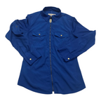 Camisa De Cierre Michael Kors Azul Mujer Manga Larga Chica
