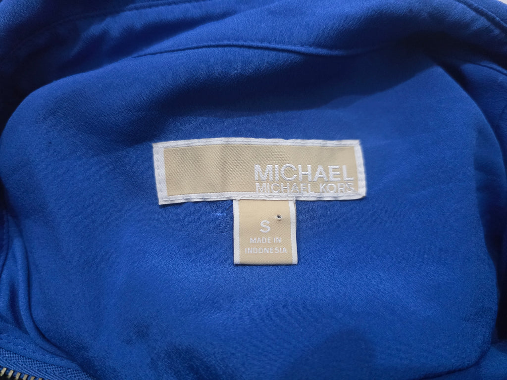 Camisa De Cierre Michael Kors Azul Mujer Manga Larga Chica