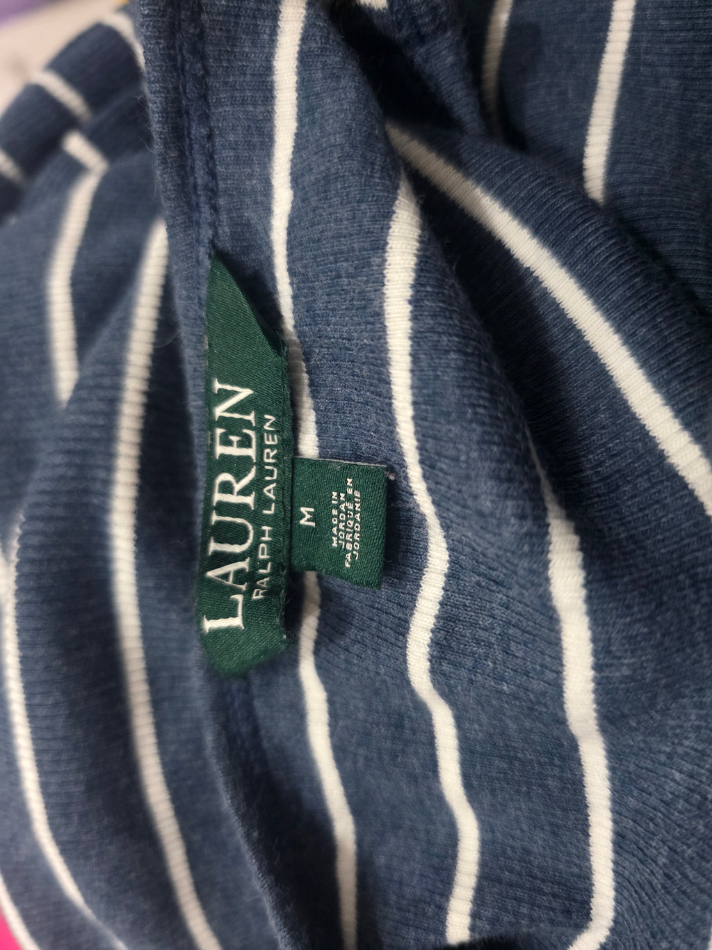 Playera Ralph Lauren Mujer Mediana Azul Grisaceo Manga Larga